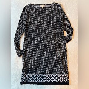 Michael Kors Black and White Long Sleeve Dress, Women’s Sz Large